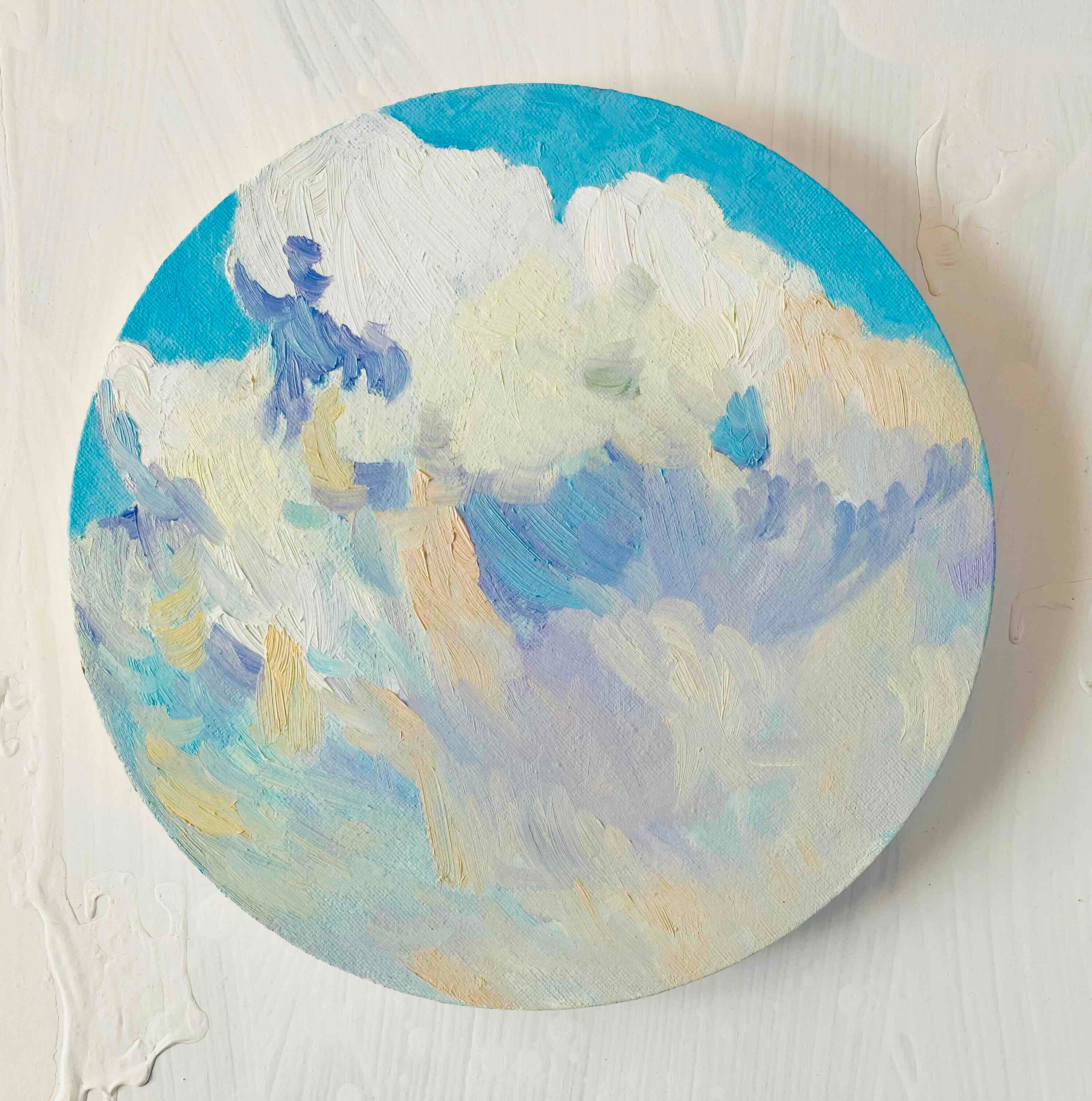 油彩 絵画 『Wild Flowers 2025』｜丸形アートパネル 直径25cm