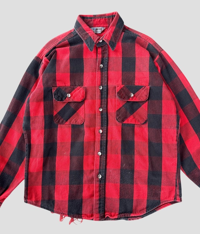 -FIVE BROTHER- Vintage 80s L Heavy Flannel Shirt made in USA