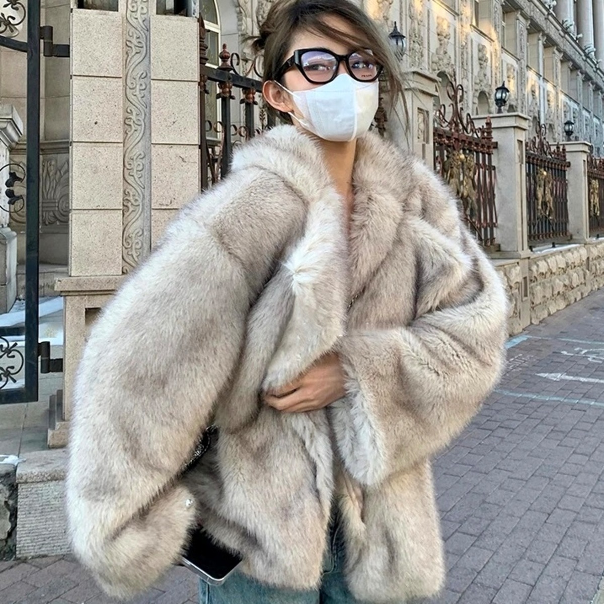 ファー コート ジャケット 韓国 ストリート グランジ ギャル 冬 