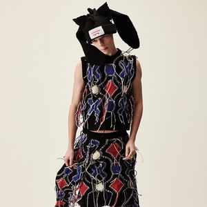 CHARLES JEFFREY LOVERBOYGUDDLE TASSLE JUMPERBLACKREDBLUE