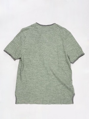 LOO&WEFT・EDGE PIPING CLASSIC HENLEY・ヘザーグリーン