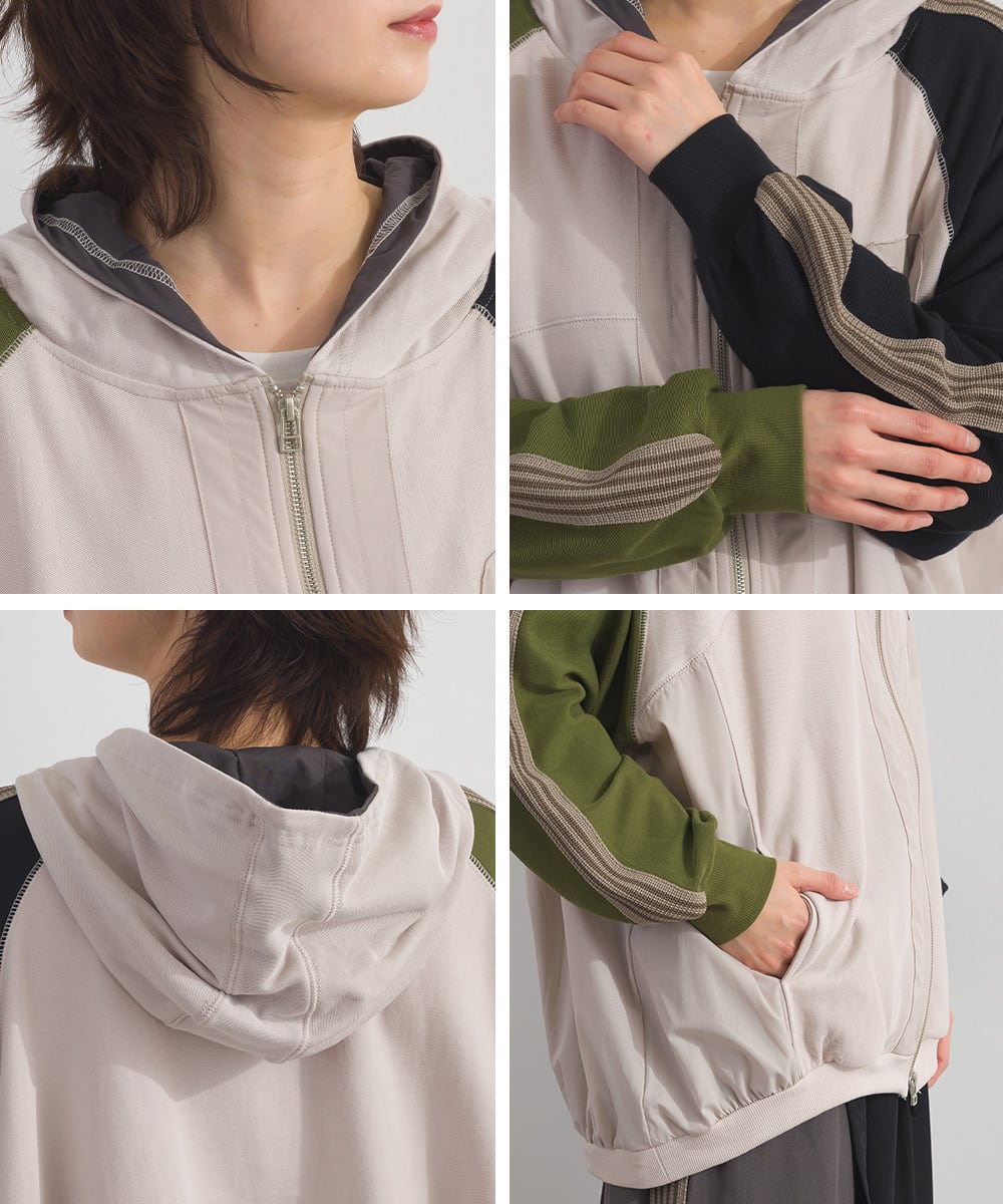 K261046 シルケットツイルトラックZIPパーカー / Silket Twill Track