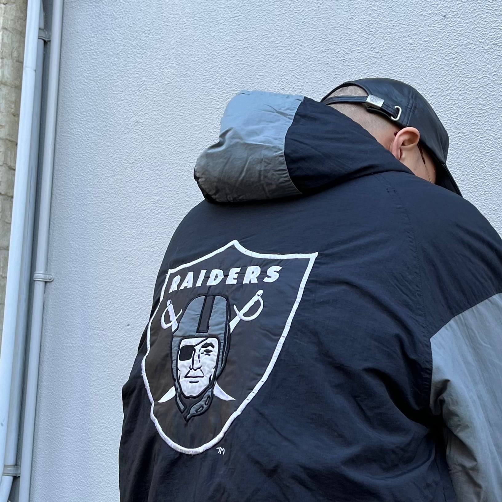 90年代 size : L【 NFL 】RAIDERS ライダース ナイロンジャケット 黒