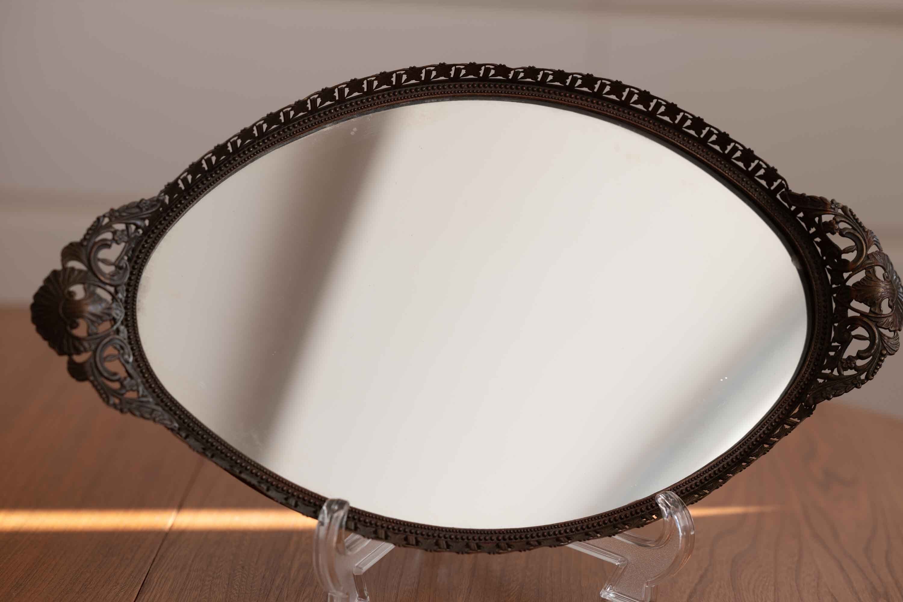 資生堂花椿会記念品 豪華なミラートレイ   箱なし ダメージ有り 1960年代