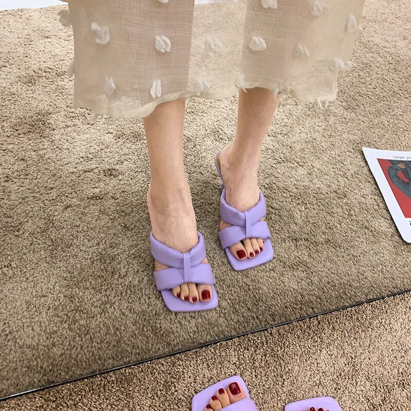 ミュールサマーレッドハイヒールサンダル 靴 シューズ ストリート 夏物 フェイクシューズ12976983342