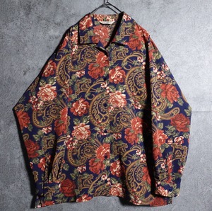 Rose×paisley design shirt