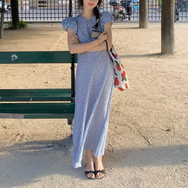 【ワンピース】 ワンピース レディース 夏 おしゃれ きれいめ 可愛い 春 夏 秋 20代 30代 40代 50代 婚活 顔合わせ 謝恩会 二次会 大人 可愛い カジュアル 花柄 ネイビー 青 ベージュ ミックスカラー S M L