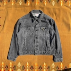 Vintage "Saddle King Western" Black Denim Jacket/ 46