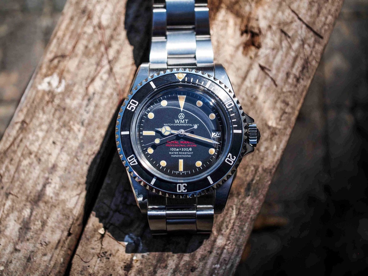 WMT WATCHES Royal Marine – "Double Red" Black dial / Aged Edition