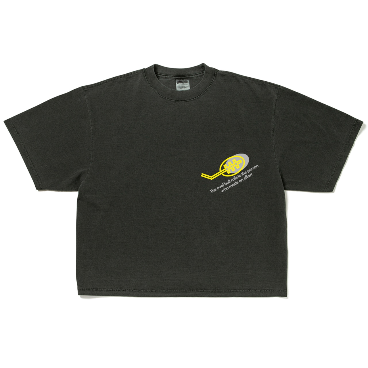 「楕円球は努力するほうに転がる」改  ドロップショルダーTシャツ
