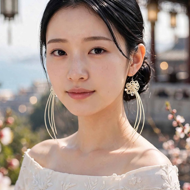【新作】飾り結び＋アクリルビーズピアス「ヒナウタカタ」 | 浴衣・着物・普段使いにも。