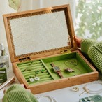 天然木 ジュエリーボックス ガラス蓋 アクセサリーケース 木製 宝石箱 収納ボックス リング収納 ピアス収納 装飾ミラー