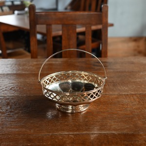 Basket / バスケット〈 プレート・シルバー・トレー・カフェ・店舗什器・アンティーク・ヴィンテージ 〉114012