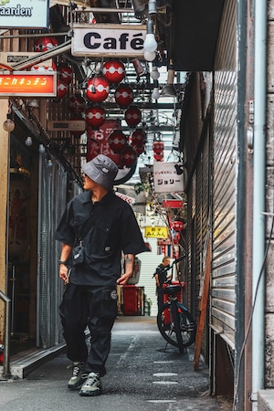 LOGO PATCH Organic Cotton Bucket Hat [GREY]