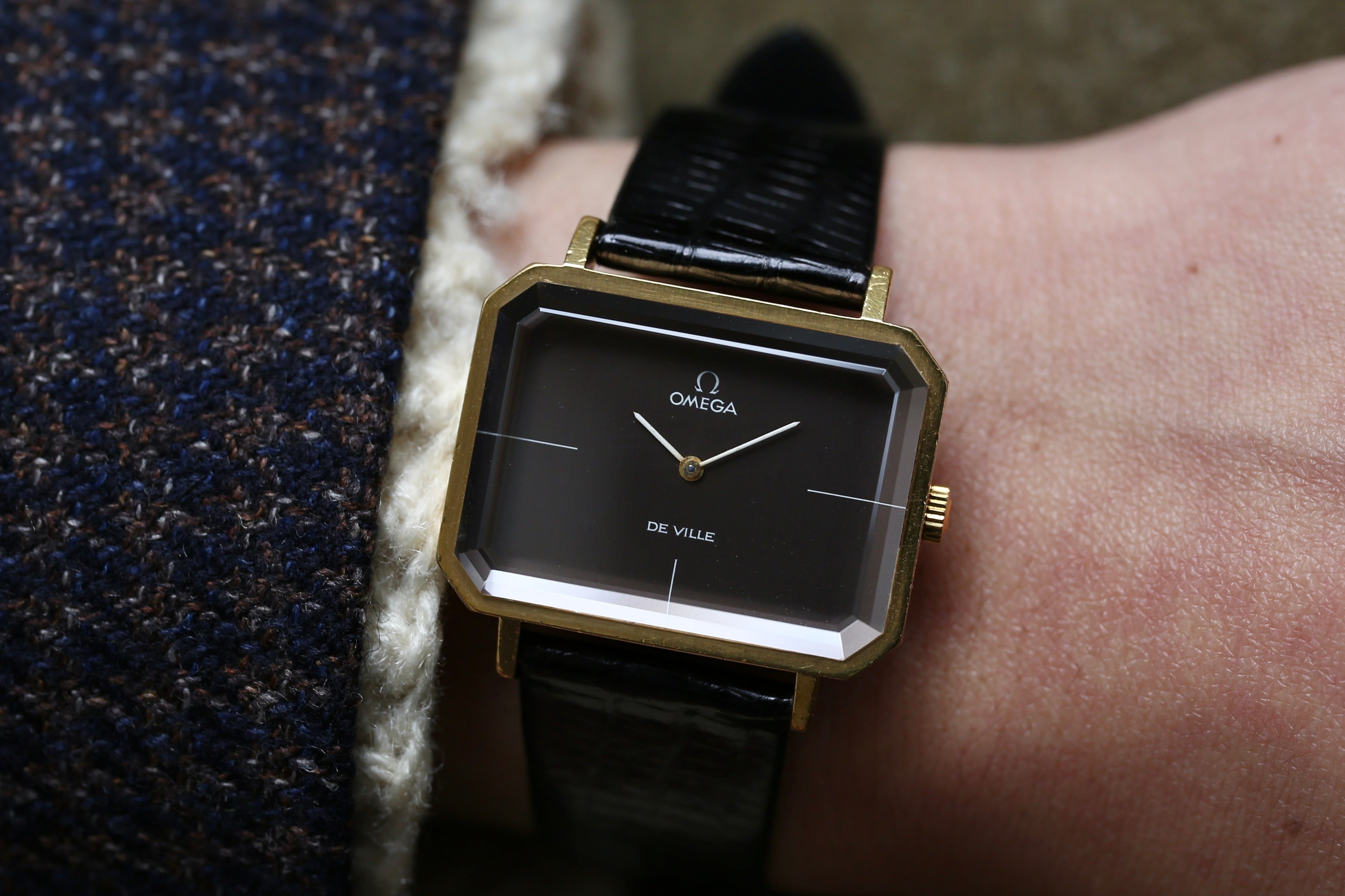 【OMEGA】1973年製 デヴィル・エメラルドライン by ”Andrew Grima” 変則レクタンギュラー カットガラス 手巻き / Vintagewatch / Deville/ Cal.625