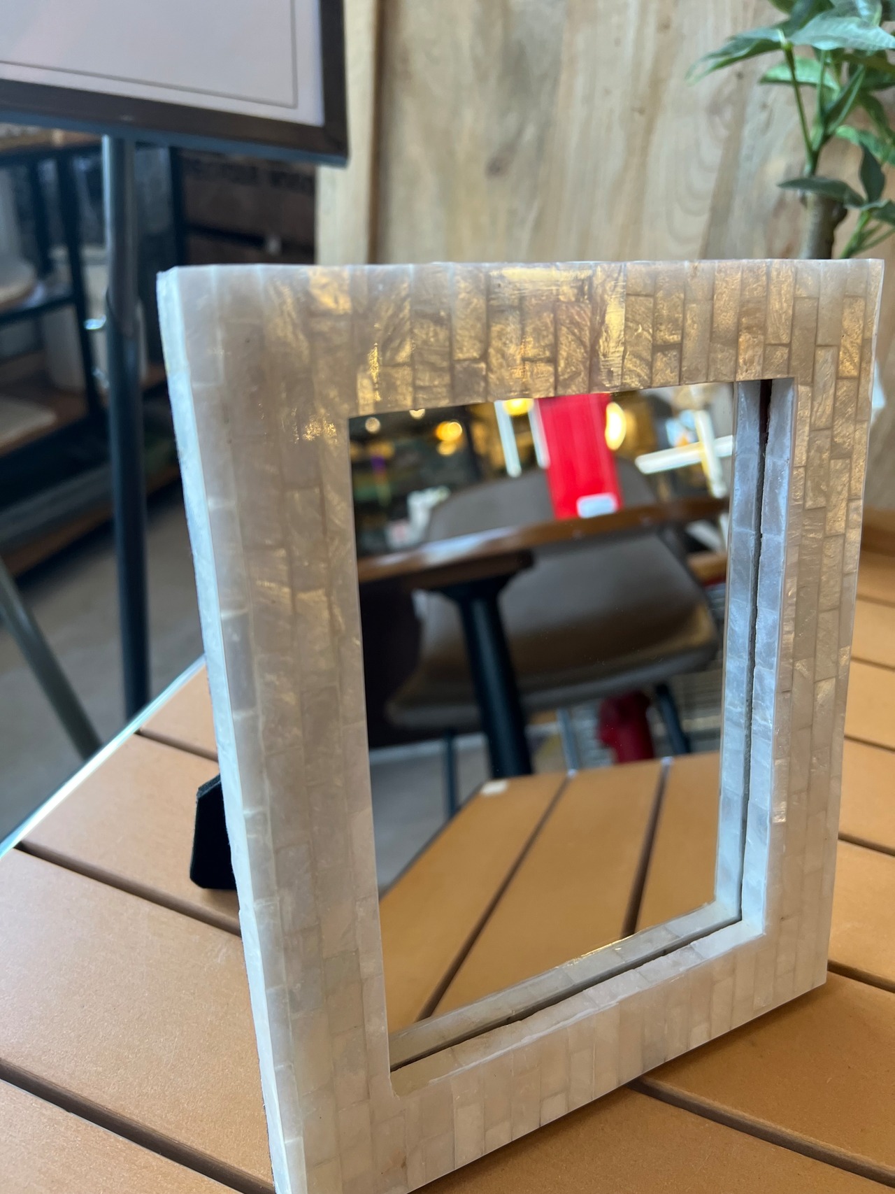 Shell Mosaic Tabletop Wall Mirror　シェルモザイク卓上・ウォールミラー　shell　シェル　ミラー　mirror　卓上ミラー