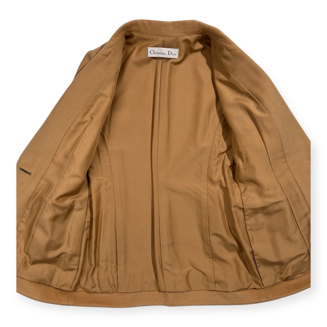 希少 レア Christian Dior クリスチャンディオール 本革 レザー 切替 カシミヤ混 セットアップ スカート スーツ/Y-TK03/上下/ビンテージ