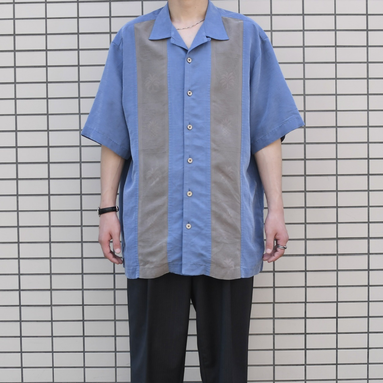 jacquard weave design rayon aloha shirt