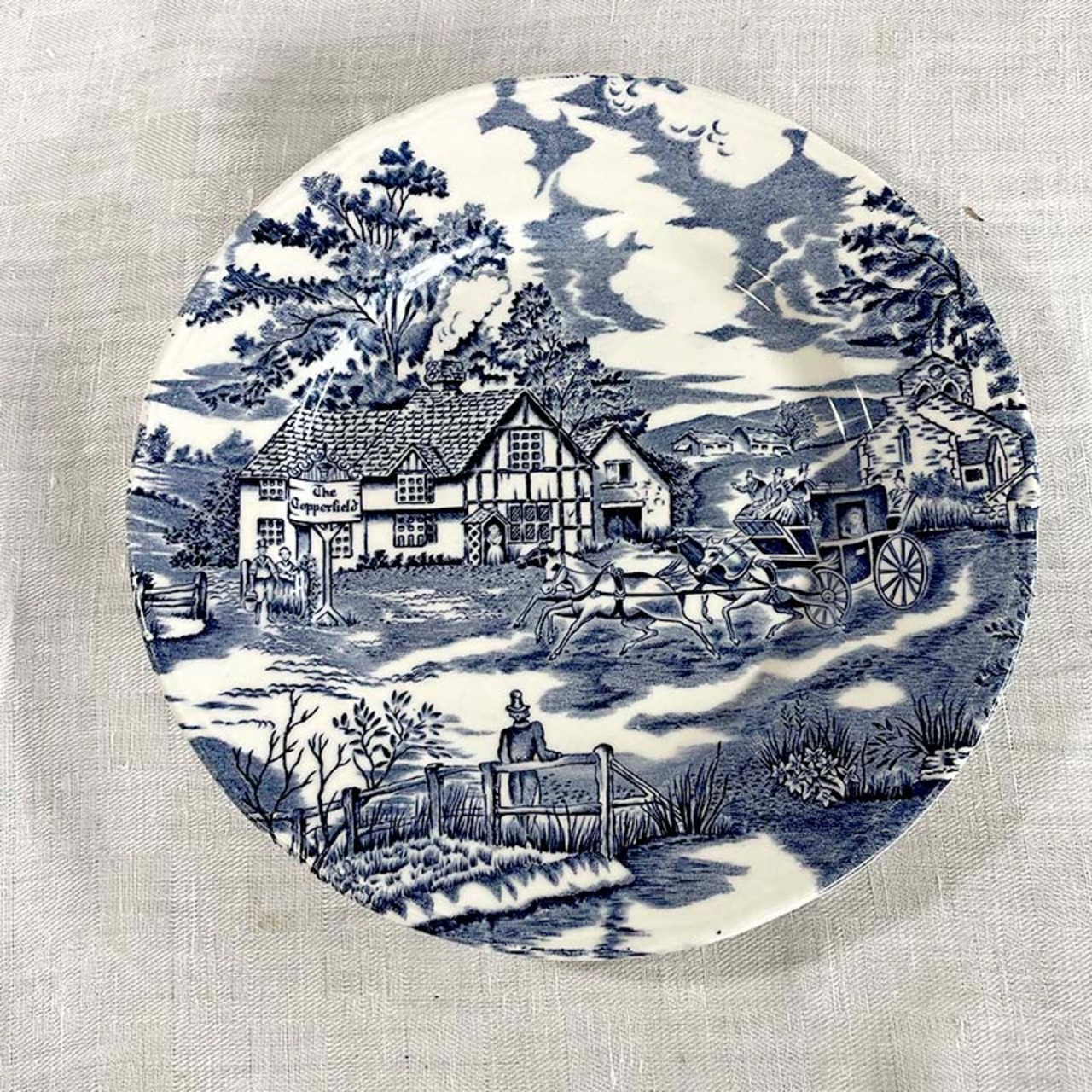 プレート　大皿　飾り皿　田舎風景　リュネビル　Luneville 12TWde5