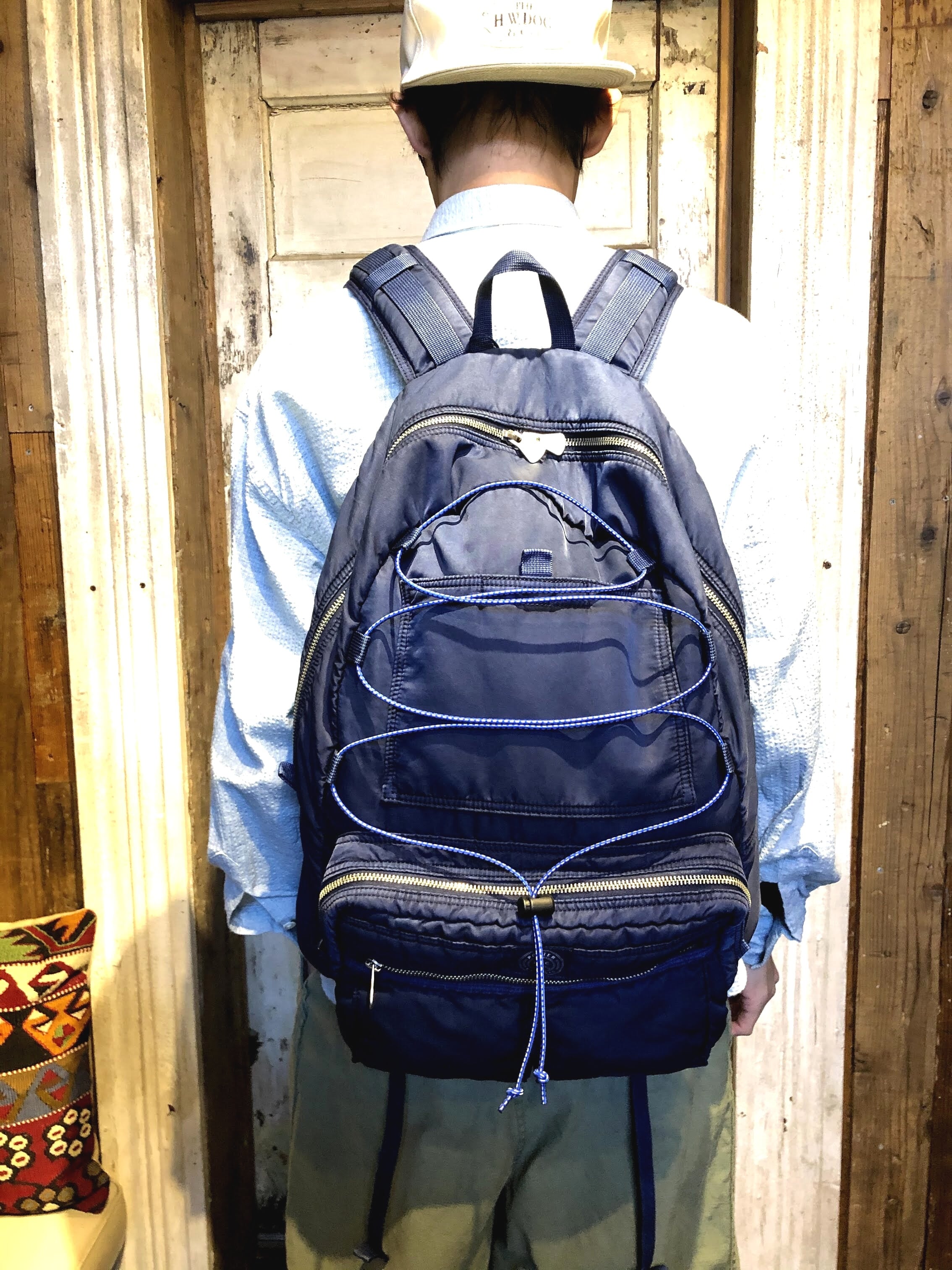 PORTER CLASSIC (ポータークラシック) P.C SUPER NYLON DAYPACK BLUE ...