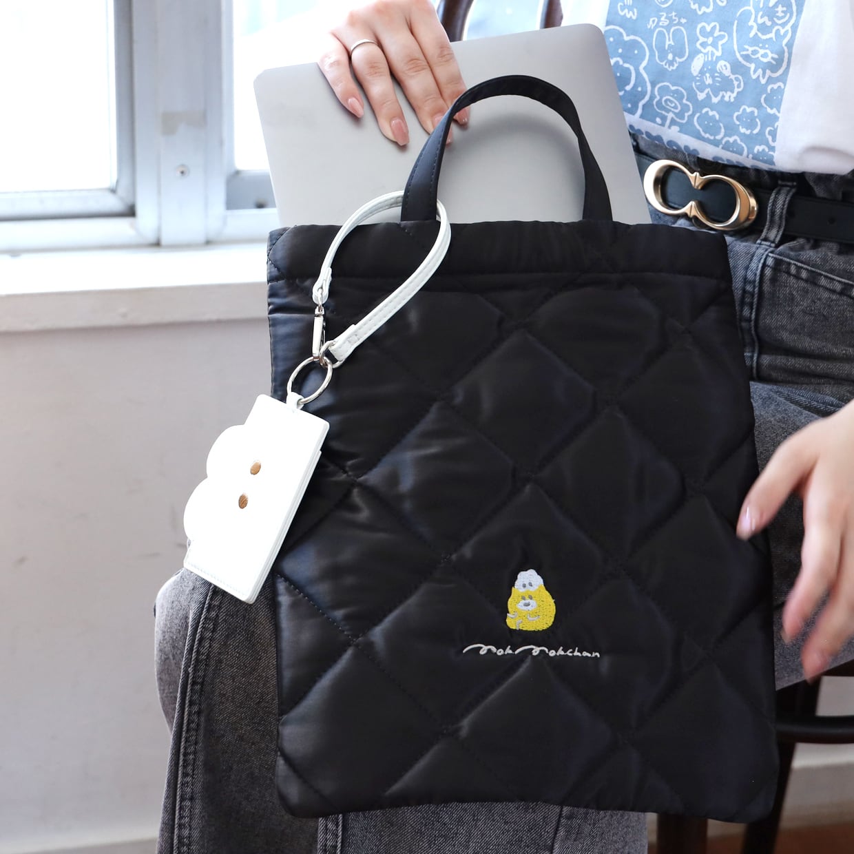 キルティングPCケースバック/ベージュ（MK-443) | もくもくちゃん公式