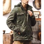 Patch Pocket Button Front Hooded Hip-Length Jacket ◇3color H0929