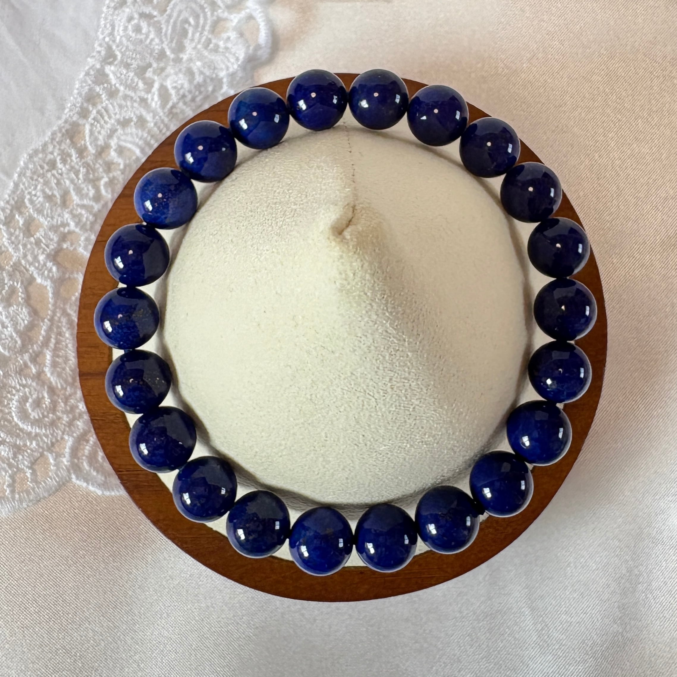 最高品質品 ラピスラズリ アフガニスタン産 8㎜珠 内周16㎝(一点もの)天然 本物 無着色 無加工 無処理