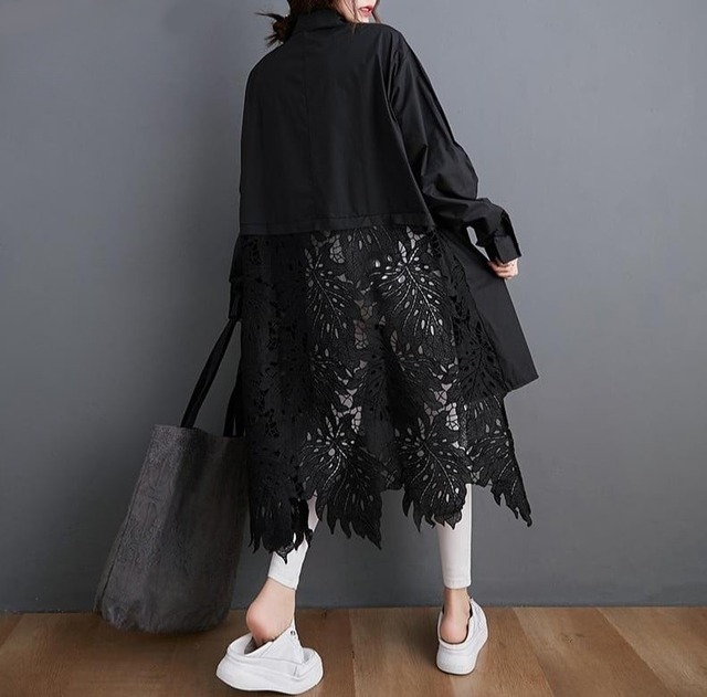 Back Lace Long Shirt / バック レース ロング シャツ
