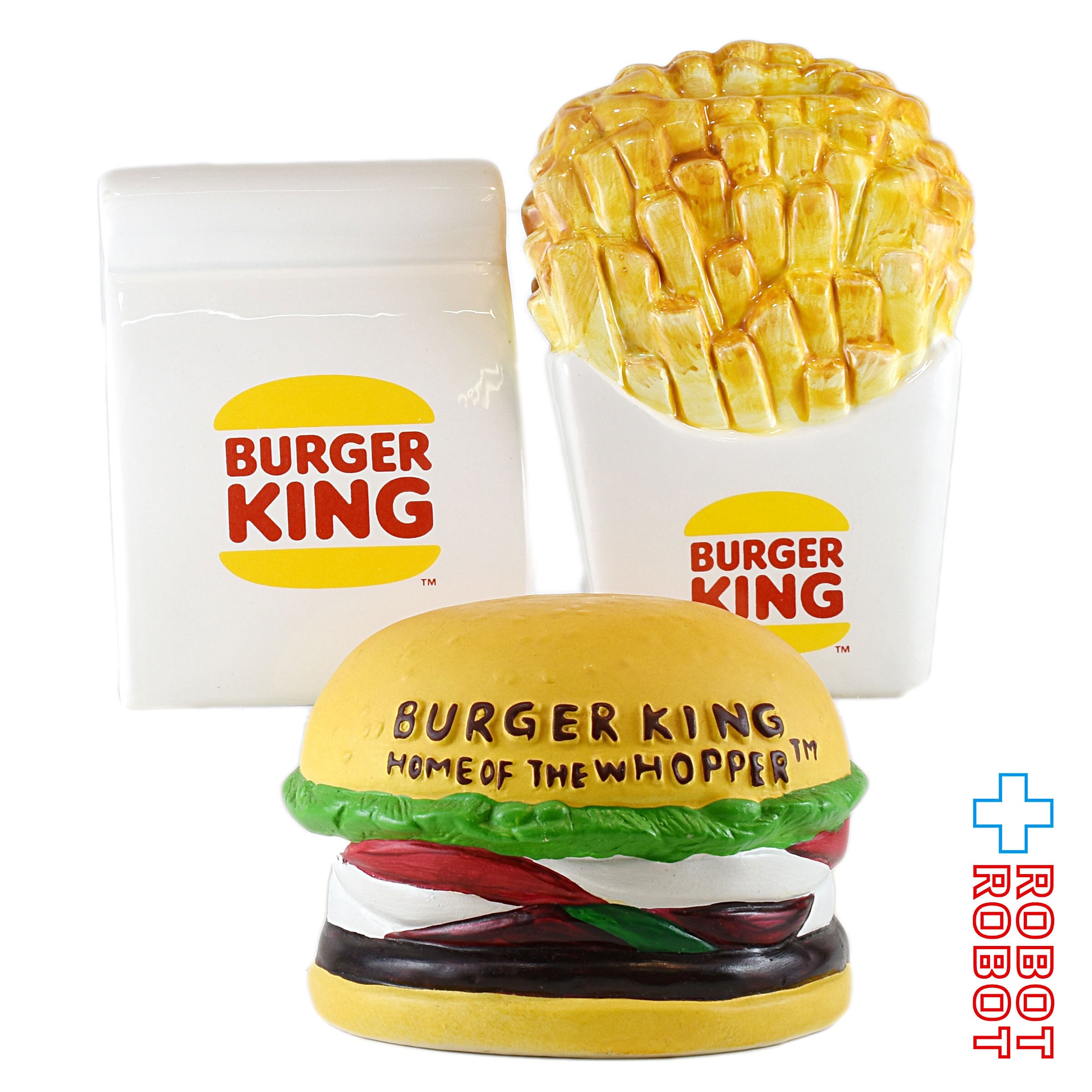 バーガーキング 陶器貯金箱 ワッパー / ポテトフライ / 紙袋 3種 