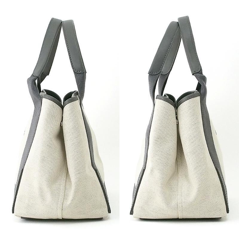バレンシアガ BALENCIAGA ネイビー カバス S グレー キャンバス レザー