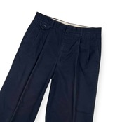 CHAPS RALPH LAUREN チャップス ラルフローレン ツータック 裾ダブル スラックスパンツ 79/ネイビー メンズ