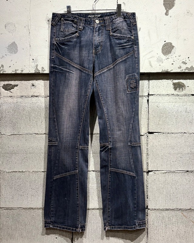 【Caka otto】Draping Design Straight Silhouette Denim Pants