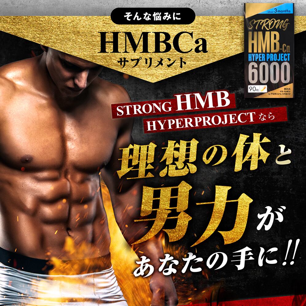 【太く強く】女性が求める最強のボディー【ストロングHMB】 気力 活力 男力 バルクアップ 理想の体 ダイエット 徹底サポート 1日1粒飲むだけでOK ボディーメイク サプリ!しっかりサポート（大容量３ヶ月分）