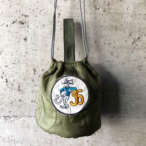 【HB1066】 ショルダー ミリタリー USA　ライナーリメイク　ペイシェントバッグ　巾着　