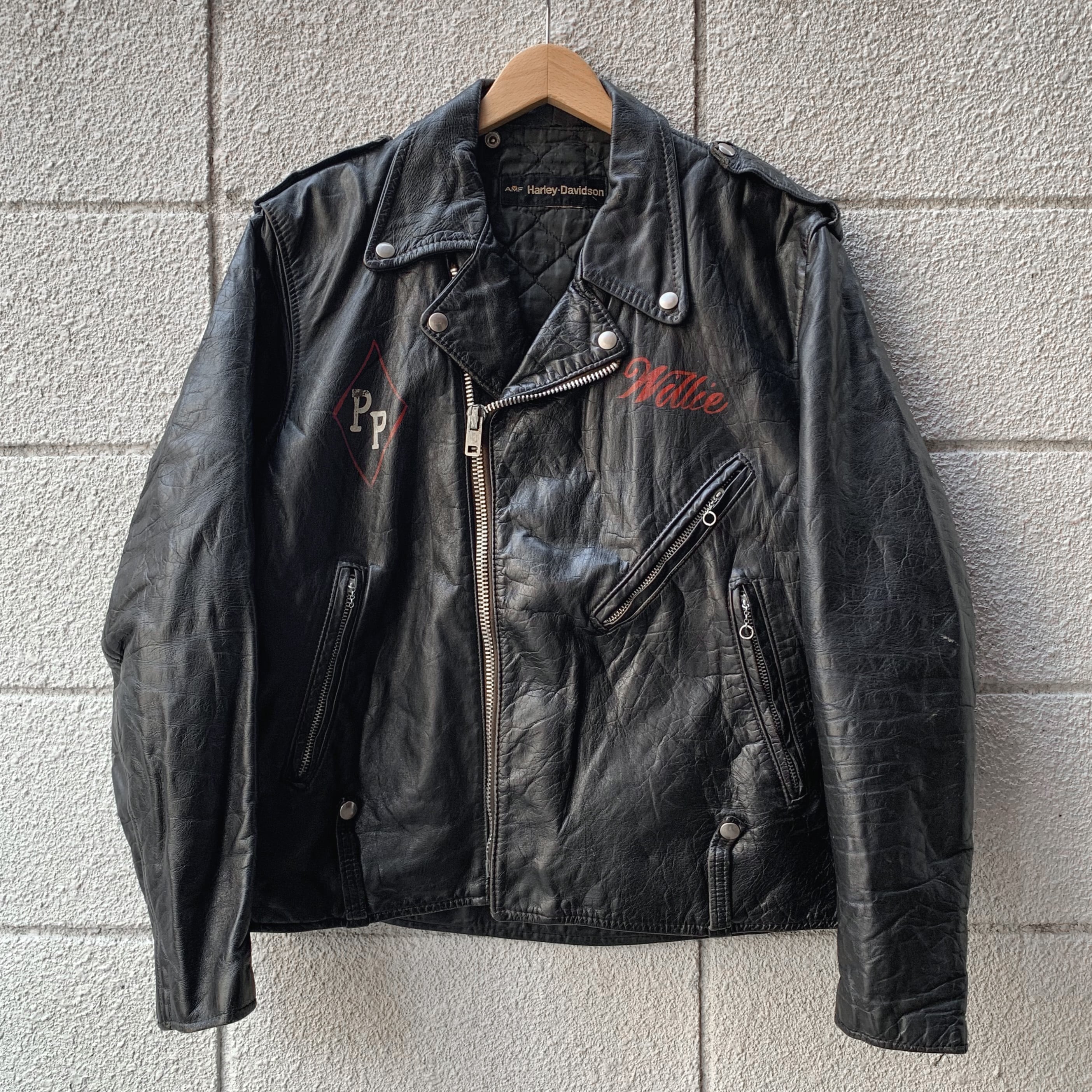 70's Harley Davidson AMF Double Riders Jacket / ハーレーダビッドソン レザー ライダースジャケット  ダブル モーターサイクルクラブ 古着 ヴィンテージ