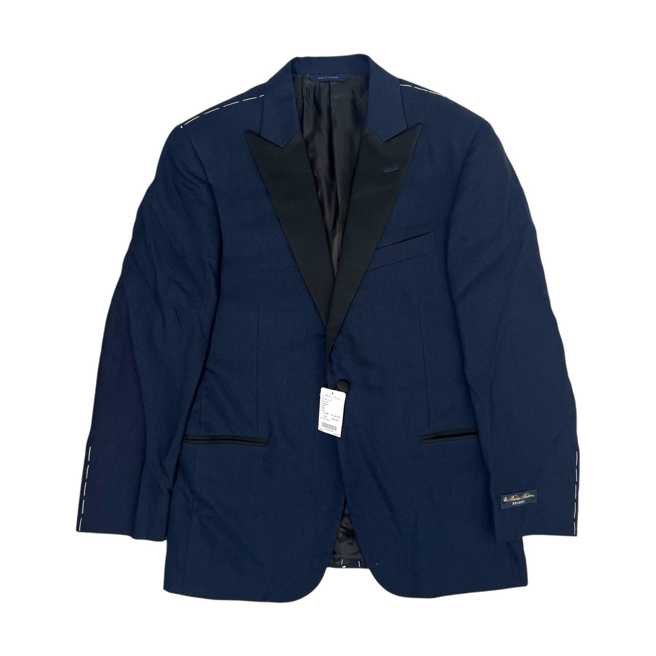 BROOKS BROTHERS REGENT タグ付き リネン100% タキシードスーツ 40SHT/W34/ネイビー/larusmiani生地