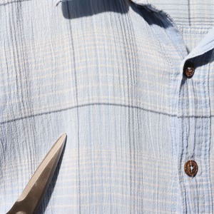 美品 L 09年 Patagonia A/C Yarn Dyed Shirt シャツ パタゴニア 青 サックスブルー