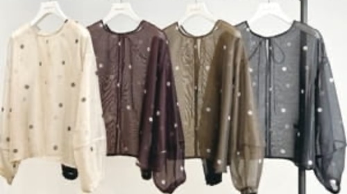 priority シアー水玉ブラウス　62020