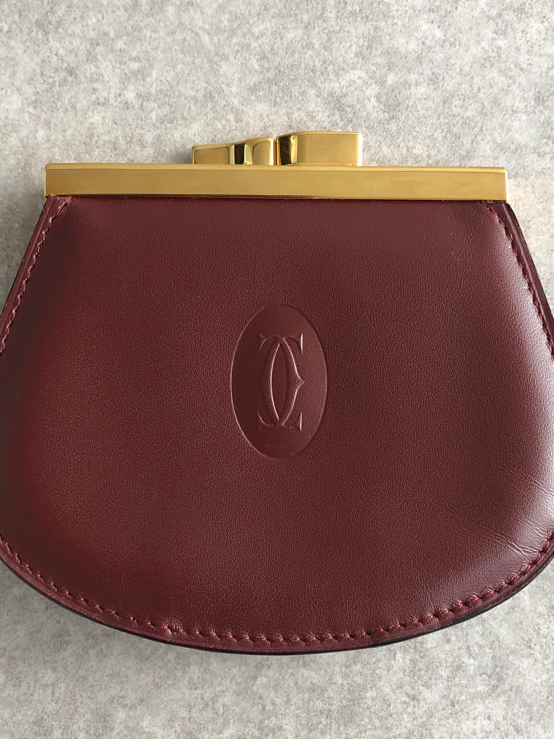 Cartier カルティエ マストライン 財布 ボルドー レザー コインケース