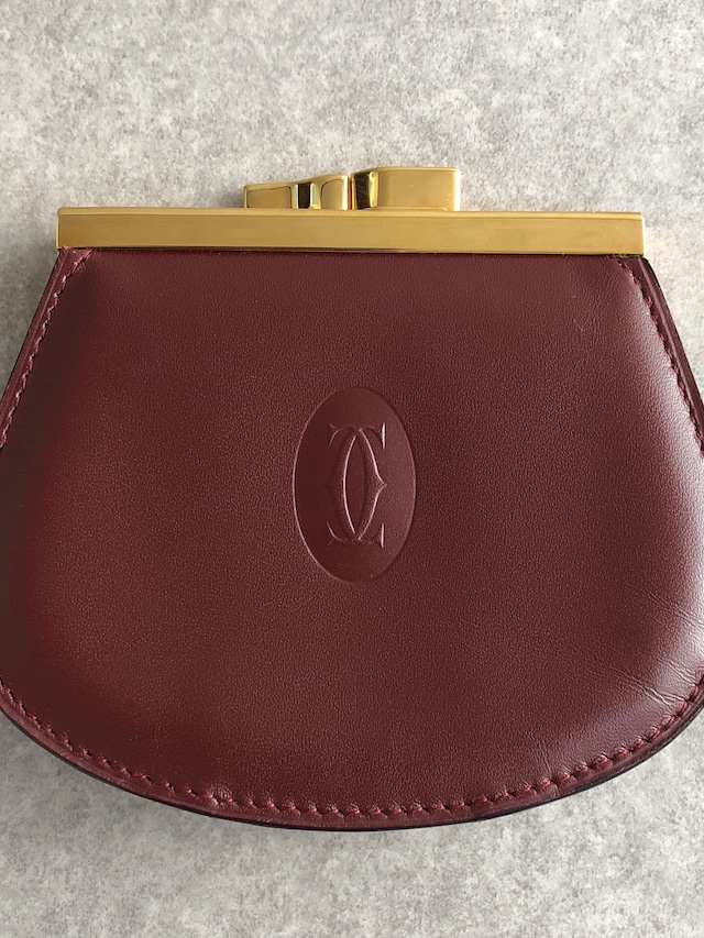 Cartier カルティエ マストライン 財布 ボルドー レザー コインケース vintage ヴィンテージ オールド tbepi6