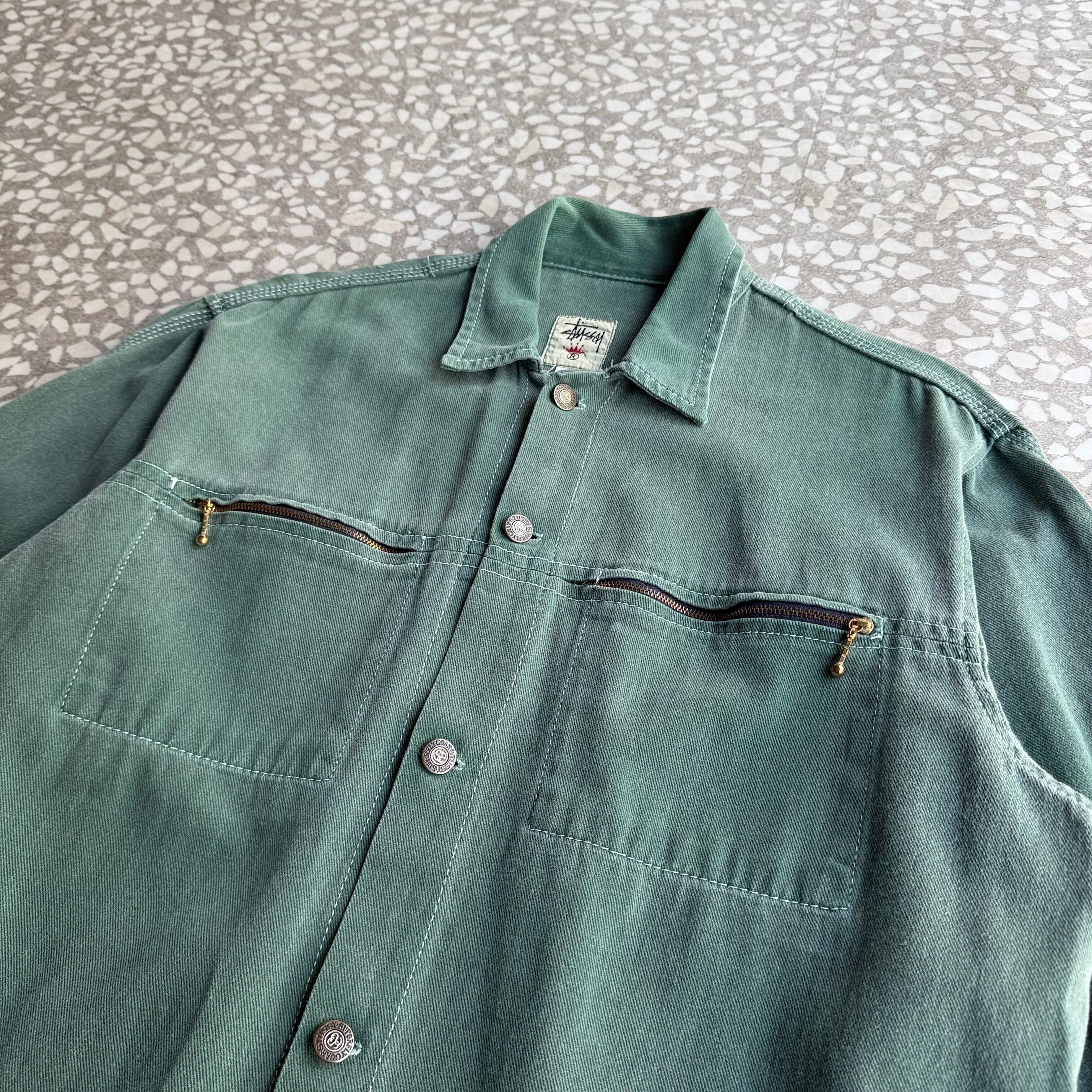 【値下げ⭕️】old stussy IRIE ROOTS カバーオール カーキ色 STUSSY / 90's KING SIZE coverall size M | 古着屋COBBLES (コーブレス)