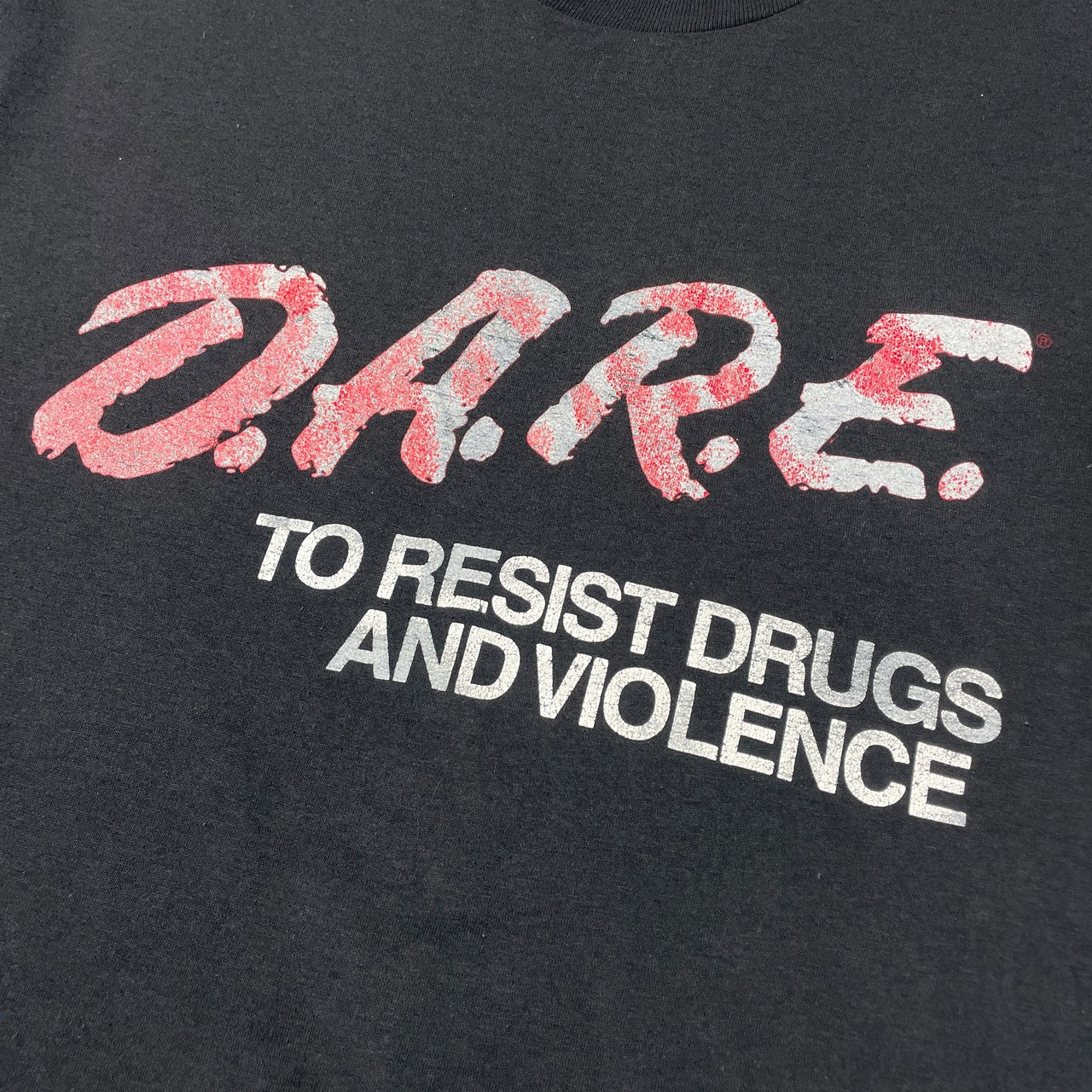 90年代 USA製 D.A.R.E. ロゴプリントTシャツ メンズL 古着 90s 