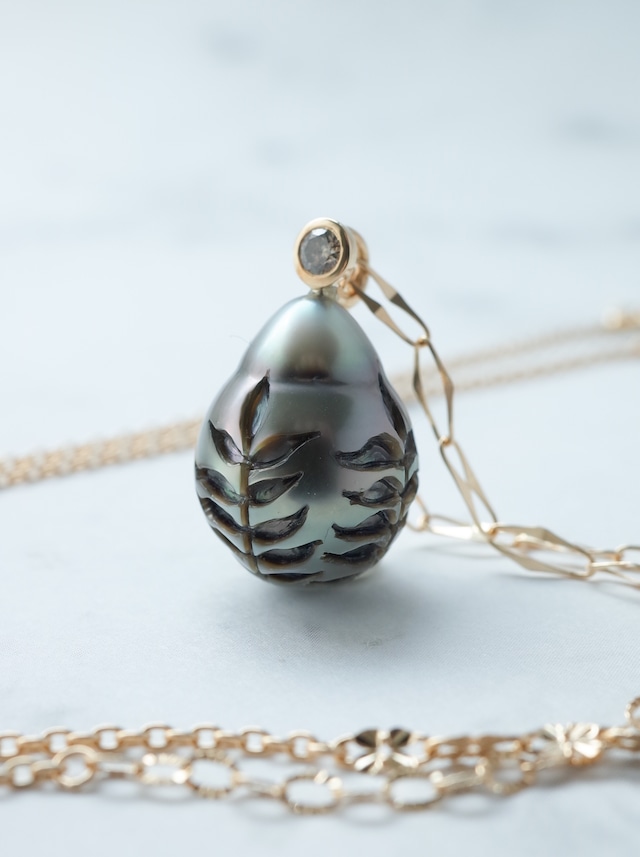 Carving Pearl Necklace - SHIDA  K18