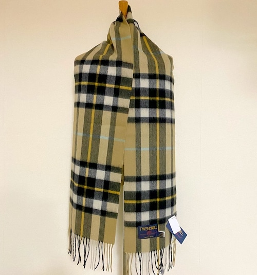 【TWEEDMILL】 Lambs Wool Stole (25×190㎝)　Beige Thompson