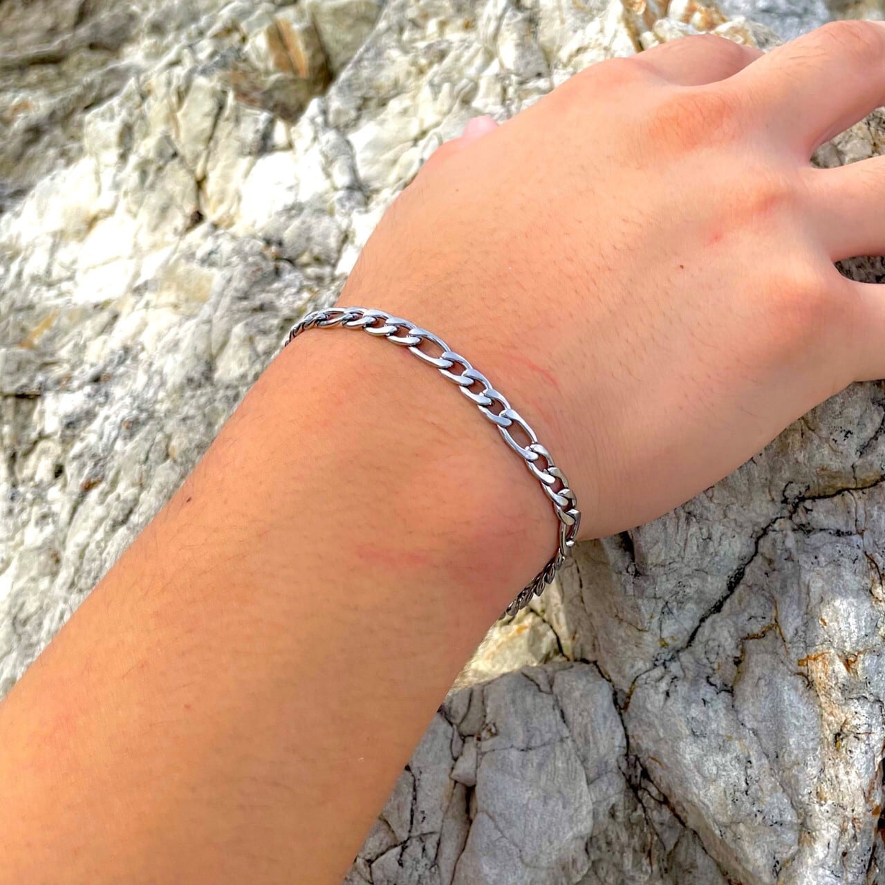 Figaro Chain Bracelet【5mm/SILVER】 | Glitter