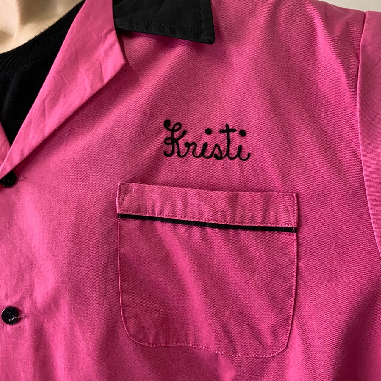 HILTON ヒルトン バックプリント 胸刺繍 ボーリングシャツ メンズXL