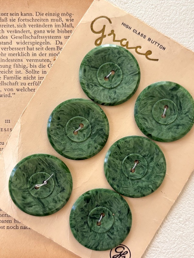 15mm Japanese ヴィンテージボタン グリーン ストーン グリッター 樹脂ボタンレトロ アクセサリーパーツ 装飾材 カルトナージュ