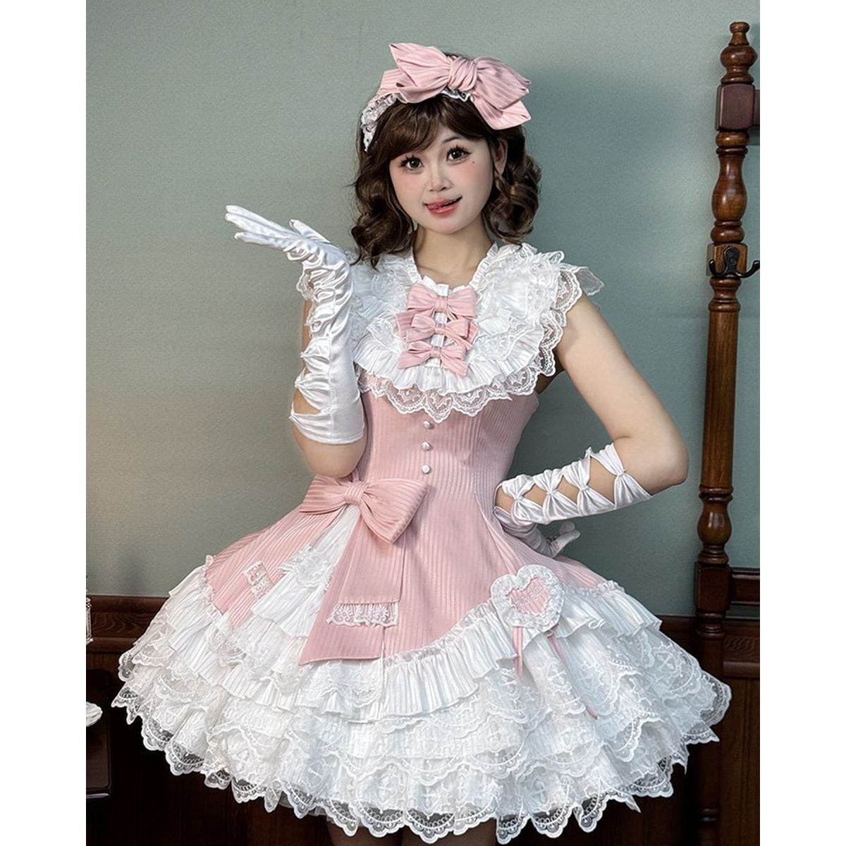 G/FOREノースリーブポロ×スカート 上下セット✨赤×白ライン 新品タグ付 ノースリーブロリィタリボンジャンパースカート | Maiden's Rêve