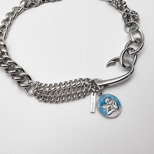 Blue Angel Hook Chain Necklace