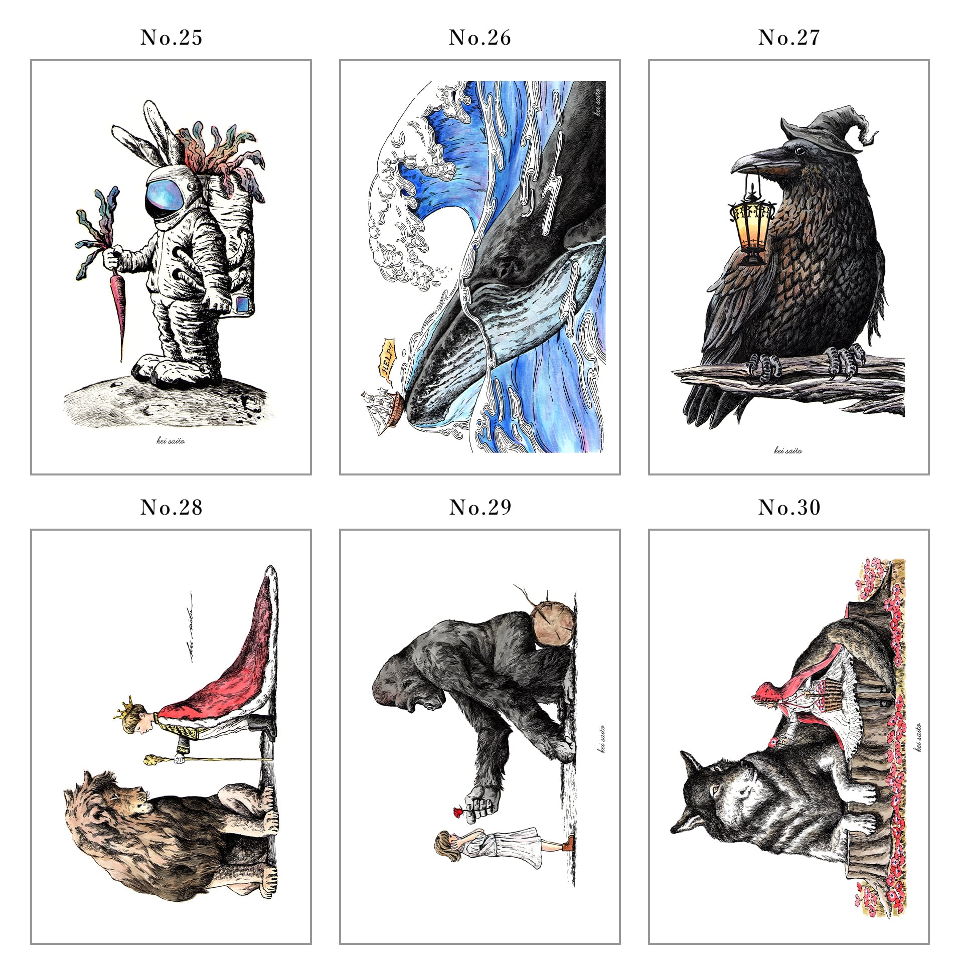 お好みのイラストカード3枚セット（キャンバス加工 / 全100種類